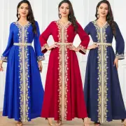 Ethnic Abaya Maxi Dress Women Muslim Kaftan Long Robes Turkey Caftan Evening New