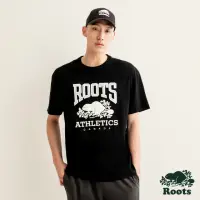在飛比找momo購物網優惠-【Roots】Roots 男裝- RBA短袖T恤(黑色)