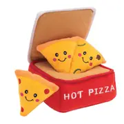 Zippy Paws Zippy Burrow Pizza Box Interactive Pet Dog Squeaker Toy