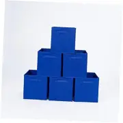 Foldable Fabric Storage Bins Organizer, Collapsible Cube Containers NAVY BLUE