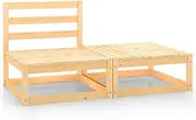 2 Piece Garden Lounge Set Solid Pinewood,Pinewood Outdoor Lounge Set | Relaxing and Comfortable Seating | for Gardens and Patios Patio Sectional Sofa Units