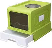 Fully Enclosed Cat Litter Box with Front Entry and Top Exit Large Space Toilet Boxes Drawer Litter Pan PP Plastic Litter Tray