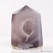 436g95mm Druzy Agate Geode Tower Point Natural Crystal Polished Quartz Healing