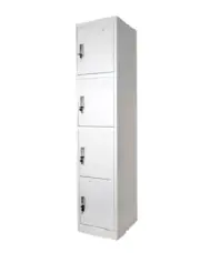 4 Door Metal Locker Office Storage Cabinet Steel School Lockable Light Grey GOPH