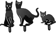 POPETPOP 3Pcs Cat Garden Stakes Signs for Outdoor Decor Rustic Lawn Ornaments for Halloween and Year Use for Garden Decoration