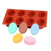 8-cavity Oval Shape Soap Silicone Candle Mold Cake Cookie Tray Homemade Making 1