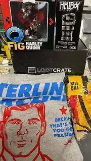 LOOT CRATE Grab Bag Archer Harley Quinn Hellboy Kill Bill FUN