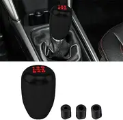 Kutyun Shifter Knob, Gear Shift Knob, Shift Lever Knob, Weighted Shift Knob 5 Speed, Car Stick Shift Knob with Adapter, Aluminum Alloy Manual Shift Knob, Car Accessories for Most Vehicles (Black)
