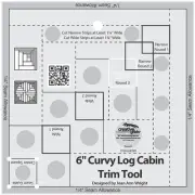 Creative Grids Curvy Log Cabin Trim Tool 6” Finish Sewing Quilting Ruler CGRJAW6