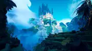 Landscape tyler smith art castle waterfall Custom Gaming Mat Desk