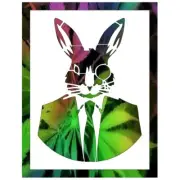 7.5"x10" Clear Plastic Stencil - Rabbit in Suit (MCA42) Free Shipping