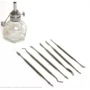 6 Double Ended Carvers & 1 Alcohol Lamp Jewelers Craft Hobby Wax Working Tools