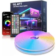 Led Neon Rope Lights 16.4Ft,RGB Led Strip Lights with App/Remote Control