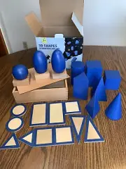 3D Shapes Age-3 Teaching Geometric Solids Kids Light Table Manipulation 25 Block