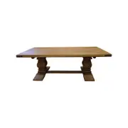 Gloriosa Coffee Table 140cm Pedestal Solid Mango Timber Wood - Honey Wash