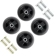 maXpeedingrods 4 Pack AM125172 Gauge Wheel Kit Plastic for John Deere 48", 54", 60", 62", and 72" Deck Lawn Tractor Mowers, for John Deere 200, 300, 400, GT, GX, LT, LX, X300, X400# AM124706, 210-300