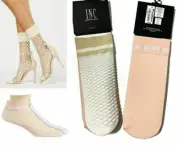 INC International Concepts Women's 2-Pack Varsity Fashion Socks, White/Peach, OS