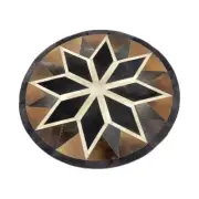 Luxury Cowhide Patchwork Rug – Unique Natural Hair-on-Hide Leather Home Accent