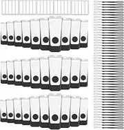 EASTBULL 200 Pack of Bulk Flash Drives 4GB, USB 2.0 Flash Drives Pack 4 GB USB Drives Bulk Thumb Drives for Data Storage with 200 Strings and Labels (4GB, Black)