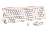 Wireless Keyboard and Mouse - Rechargeable Wireless Keyboard Ergonomic Full Size