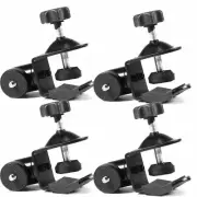 4pcs U Clip C Clamp+ 1/4" Ball Head Bracket Mount For Camera Flash Light Stand