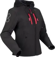 Bering Rotor, textile jacket waterproof women , color: Black/Neon-Red , size: T3