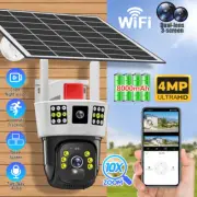 4MP WiFi IP Solar Camera Outdoor Dual Lens CCTV Wireless Home Security IR Camera