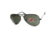 Ray-Ban RB3025 W3361 Aviator Matte Black/Green Unisex Polarised Sunglasses