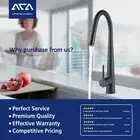 ACA Black Pull Out Kitchen Mixer Tap Brass Laundry Sink Basin Swivel Faucet