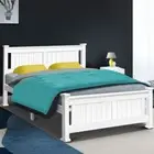 Queen Size Wooden Heavy-duty Bed Frame Kids Adults Timber Solid Pine wood White