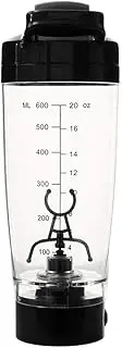 Electric Protein Shaker Bottle Electric Protein Handheld Drink Shaker Mixer Battery Powered Personal Blender Cup Gym Fitness Bottle,600ml,Black