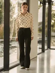 Black Patch Pocket Wide Leg Jeans (E97787) | $84