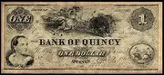 Union Banknote 1861 Nstate of Illinois Banknote for One Dollar Issued by The Bank of Quincy 1861 Poster Print by (18 x 24)