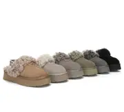 AUSTRALIAN SHEPHERD® UGG Slippers Women Removable Strap Slingback Platform Waffle Curly - Caribou / AU Ladies 10 / AU Men 8 / EU 41