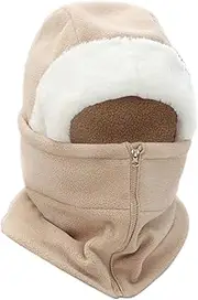 [Generic] Thermal Hat Cover Winter Face Mask Neck Gaiter Cycling Mask | Cold Weather Mask Neck Warmer with Full Face Shield Warm Hat for Mask