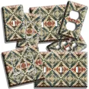 RUSTIC LATIN SOUTHWEST OLD RUG PATTERN LIGHT SWITCH OUTLET WALL PLATE ROOM DECOR