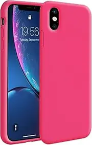 ZUSLAB Nano Silicone Case Compatible with Apple iPhone Xs Max Shockproof Gel Rubber Bumper Protective Cover - Hot Pink