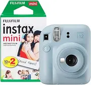 Instax Fujifilm Mini 12 Instant Camera with 20 Shot Film Pack - Pastel Blue
