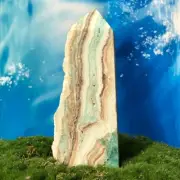 350G Natural Sky Blue Hemimorphite Quartz Crystal Point Tower Healing Stone