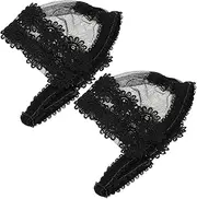 [Minkissy] 1 Pair Lace Shoes Fixing Band Straps High Belt Covers Heel Woman Detachable Shoe Strap Laces Shoes Lace Shoe Strap Holder Shoes Accessories Black Elastic Band