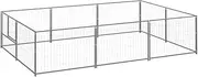 Dog Kennel Silver 6 m² Steel,Dog Kennels & Runs-3082119