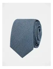 [Blaq] HERRINGBONE TIE NAVY