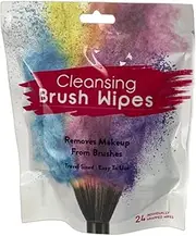 24 Individually Wrapped Makeup Brush Cleansing Cloths - Quick & Convenient Brush Cleaner Wipe- For Make up Artists Cosmetology Students Make up Tutorial ON THE GO, Travel TSA Approved