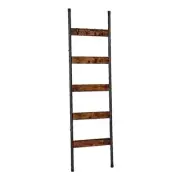Blanket Ladder, 5-Tier Towel Rack with 17.3"L x 63"W Rustic Brown + Black