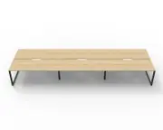 RAPIDLINE DELUXE LOOP LEG WORKSTATION Double Sided No Screen 6 Person W3600 x D1530 x H730mm Natural Oak/Black