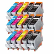 15 PK Ink Combo Pack + latest Chip for PGI-5BK CLI-8 MX850 iP4200 iP4300 iP4500