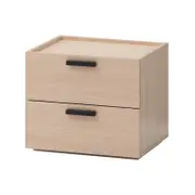 Marlon Bedside Unit Side Table 2 Drawer woodgrain