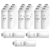 SimPure T1-400 UV Tankless RO System Water Filter Replace Cartridges 3-Year Set