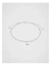 [Seed Heritage] M Letter Chains Bracelet in Silver