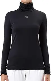 [MU SPORTS エムユー スポーツ] MU Sports 701W6400 2018AW Ruffled Long Sleeve Cut and Sew, Black, 40